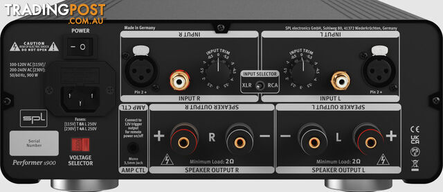 SPL Audio Performer s900 Stereo Power Amplifier - photo 4 of 5
