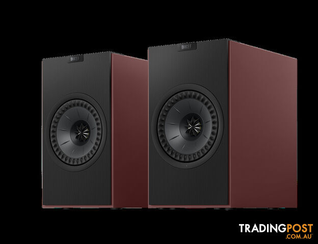 KEF Coda W Active Speakers in Vintage Burgundy