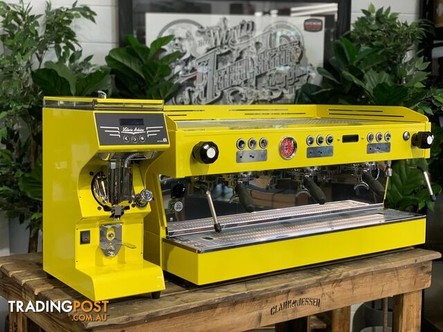 LA MARZOCCO LINEA PB 3 GROUP BRAND NEW YELLOW & VA MYTHOS ONE ESPRESSO COFFEE MACHINE & GRINDER