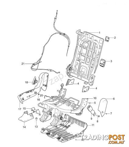 Genuine GM Cable, R/SEAT RECL ACTR (2013-2017) 52052744