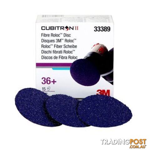 3Mâ¢ 33389 Cubitron II 3" 36 Grit Roloc Discs, 15 Discs