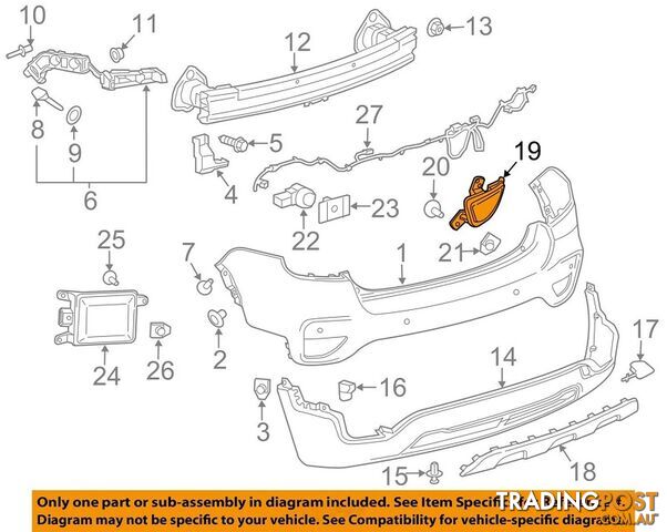 Genuine GM Chevrolet 17-18 Trax-Bumper Trim-Reflector Left - photo 2 of 2
