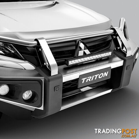 Genuine Mitsubishi Triton Front Protection Bar With Fog Lamps - Polished