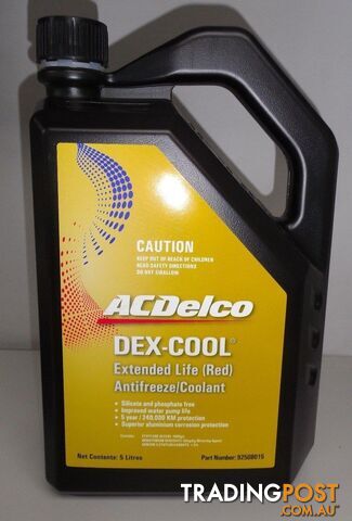 Genuine ACDelco DEX-COOL Extended Life Coolant (Red) 5L for Holden Commodore VZ VE VF V6 V8