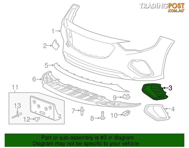 Genuine GM Cover-Front Fog Lamp Opening 13491164 - photo 2 of 2