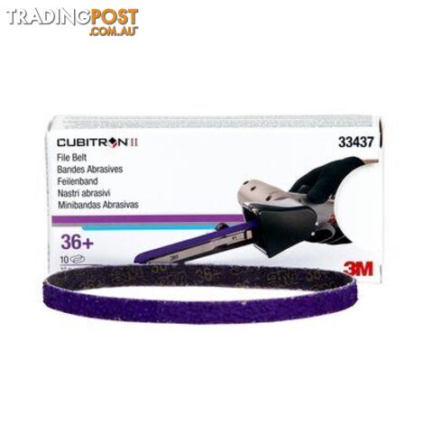 3Mâ¢ Cubitronâ¢ II File Belt 10mm X 330mm 3/8 in 13 in 36+ Grade 33437 pack 10