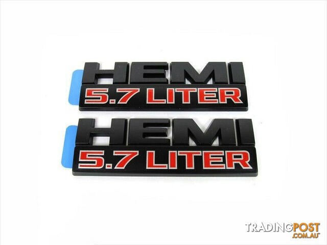 Genuine Dodge RAM 5.7L Hemi Emblem Badge Nameplate (Set of 2) - Mopar 68247898AA