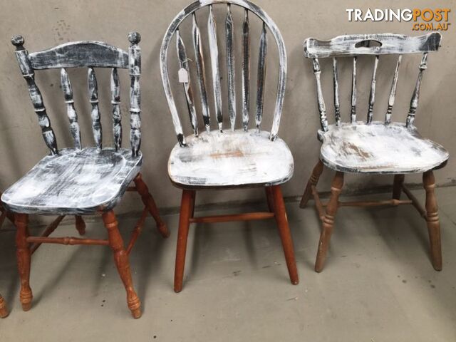 Rustic white provincial dining chairs