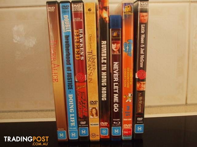 Eight M Rating DVD's (Good Condition)