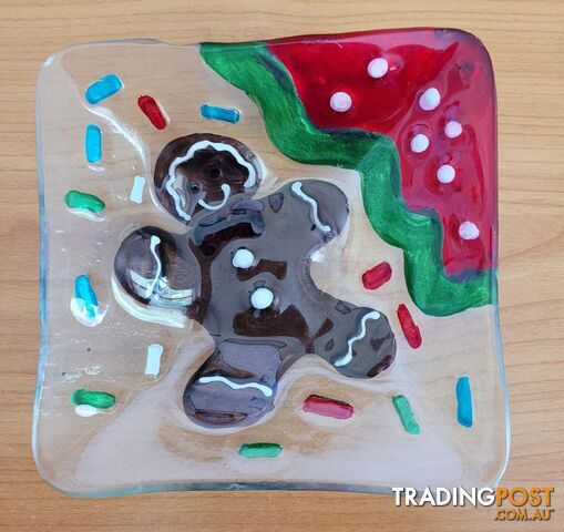 Gingerbread Man Square Glass Bowl - great gift idea