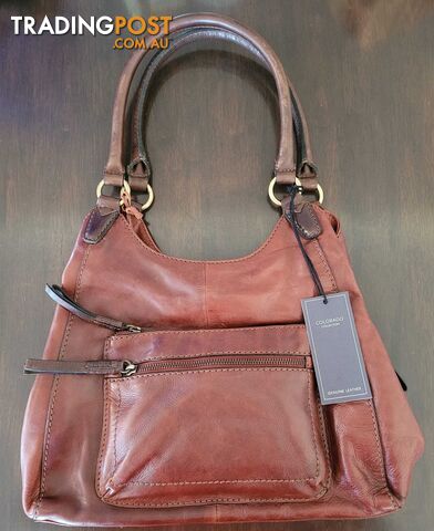 Colorado Tan Leather Handbag - brand new