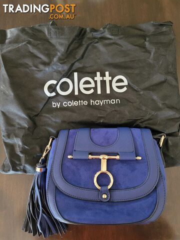 Colette Blue Suede-like Handbag