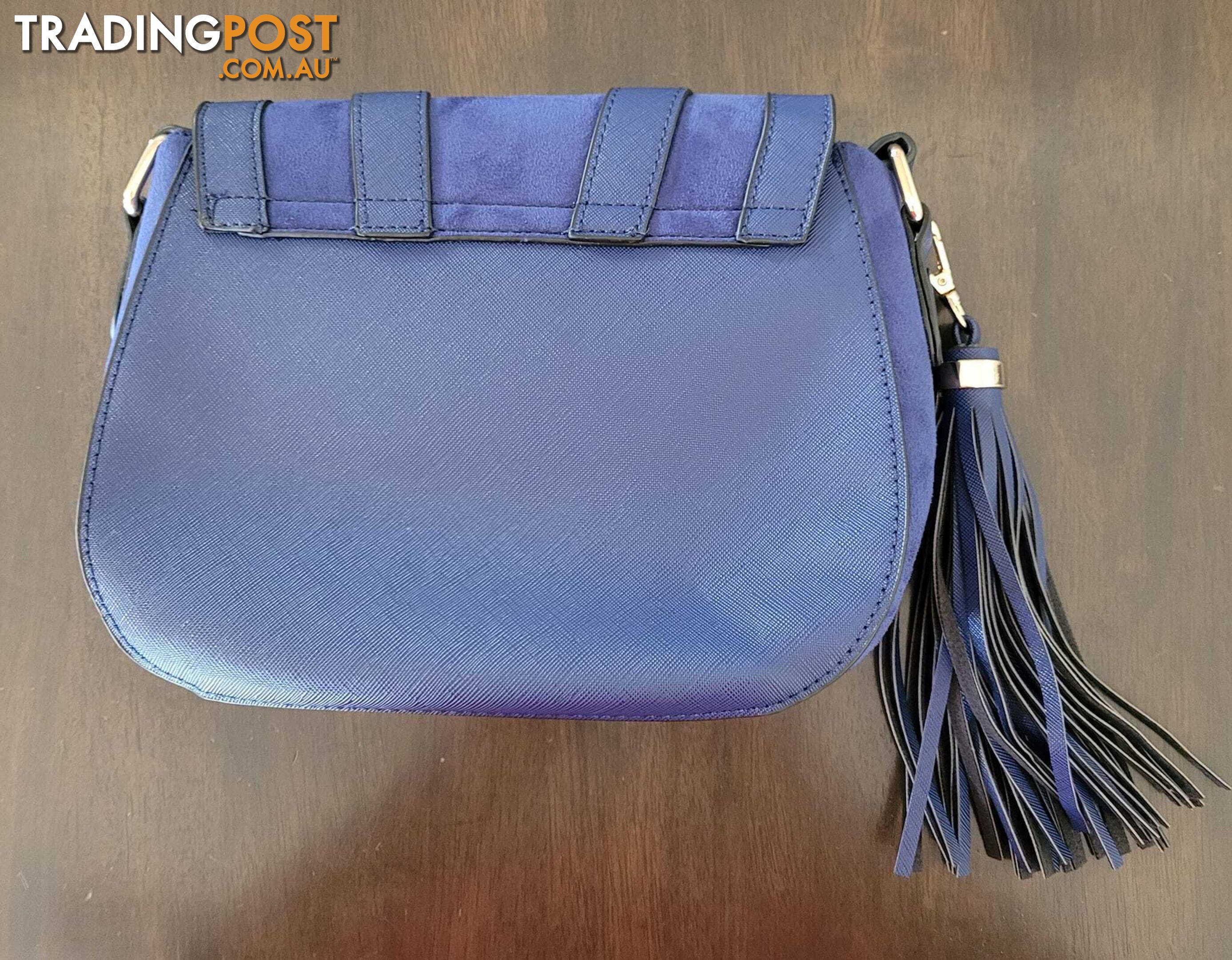 Colette Blue Suede-like Handbag