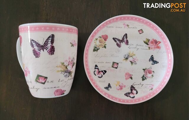 Ashdene Vintage Garden china mug and plate - brand new - great gift idea