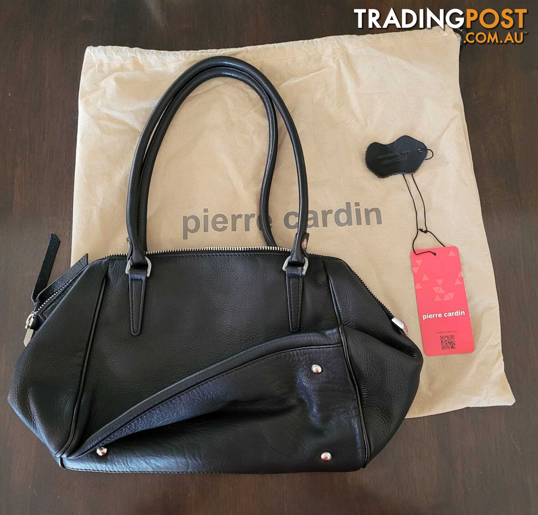 Pierre Cardin Black Leather Handbag - brand new