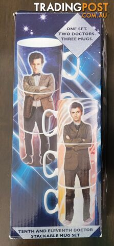 Doctor Who 10th &amp; 11th Doctors Stackable Mug Set