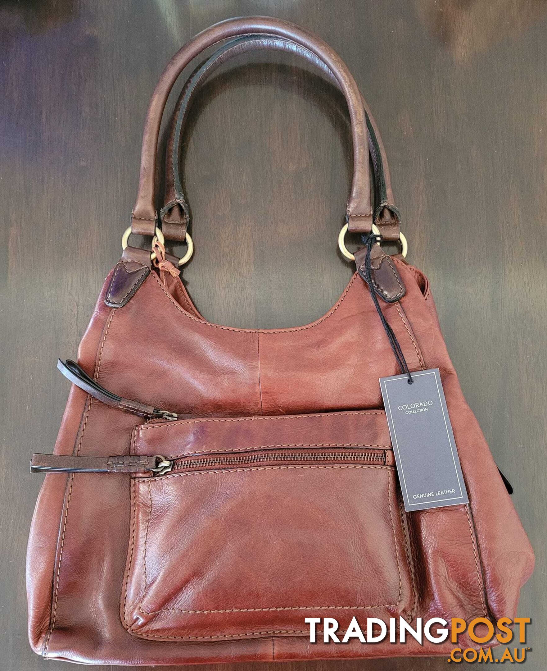 Colorado Tan Leather Handbag - brand new