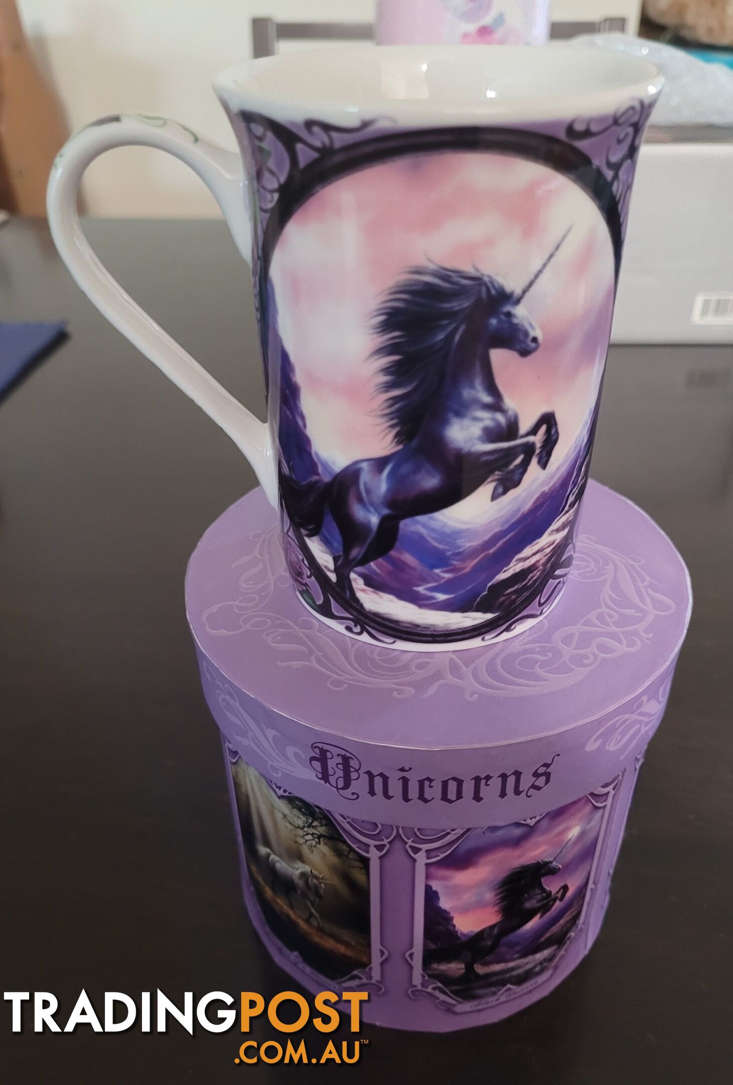 Anne Stokes Black Unicorn Coffee Mug - brand new - great gift idea