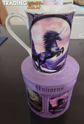 Anne Stokes Black Unicorn Coffee Mug - brand new - great gift idea