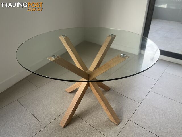 Waverley Circular Glass Dining Table - Marrickville (Pick-up only)