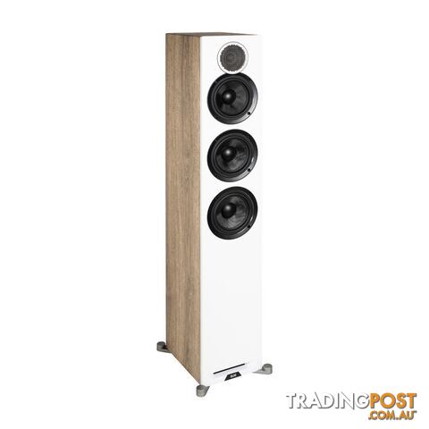 Elac Debut Reference DFR52 Floorstanding Speakers - White Baffle/Oak Cabinet