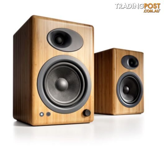 Audioengine 5+ Powered Speakers - Natural Bamboo