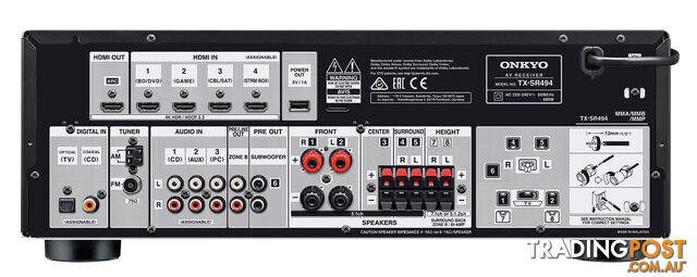 Onkyo TX-SR494 Multichannel Av Receiver - photo 2 of 2