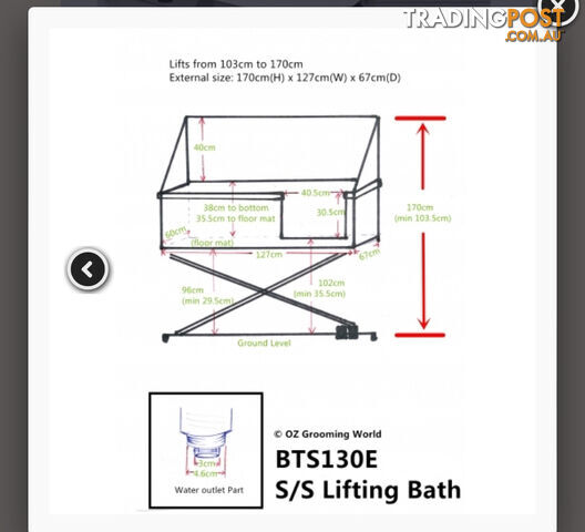 Pet grooming bath tub + table