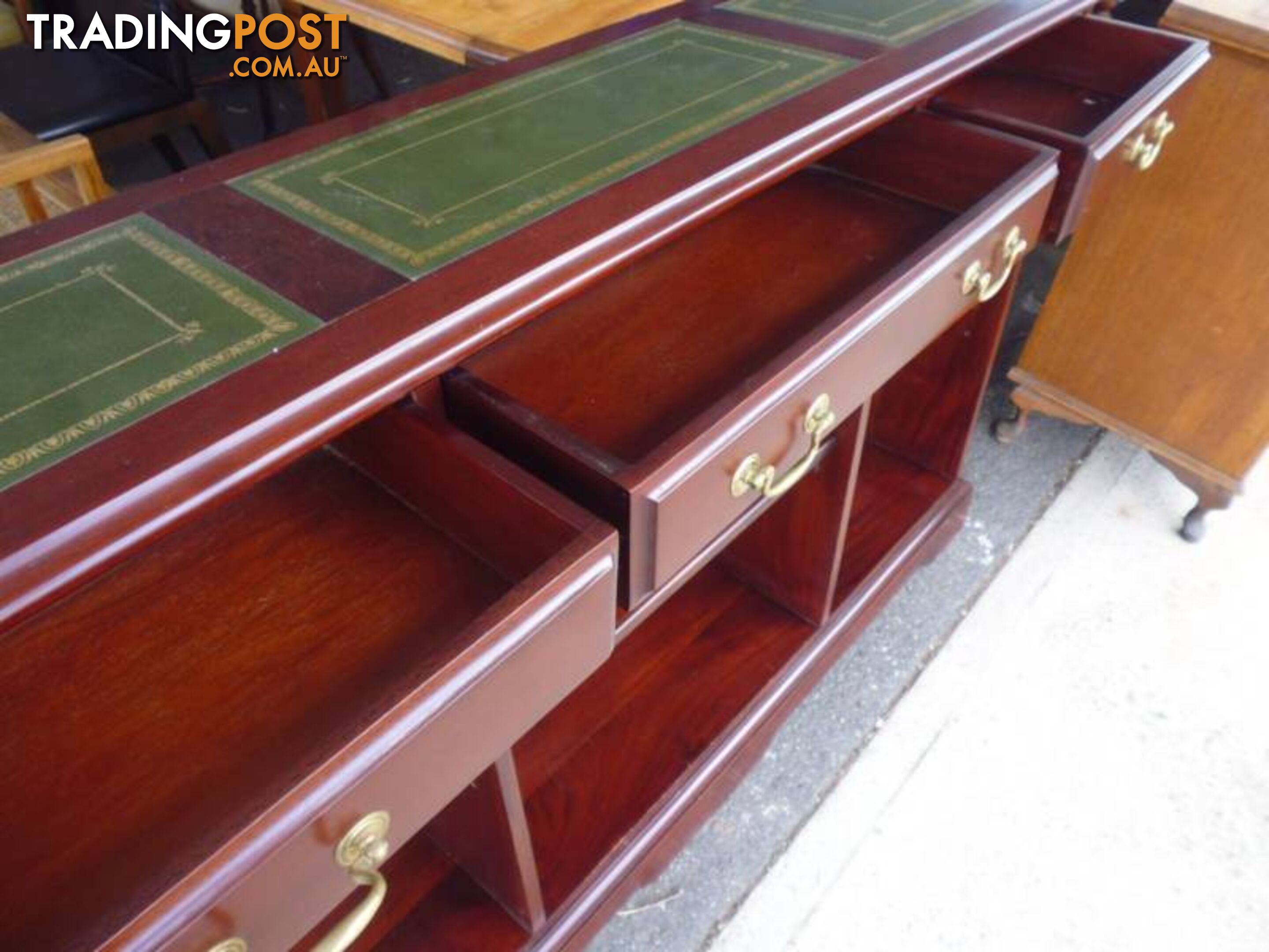 Hall Table, Leather Top, Mahogany, 369970