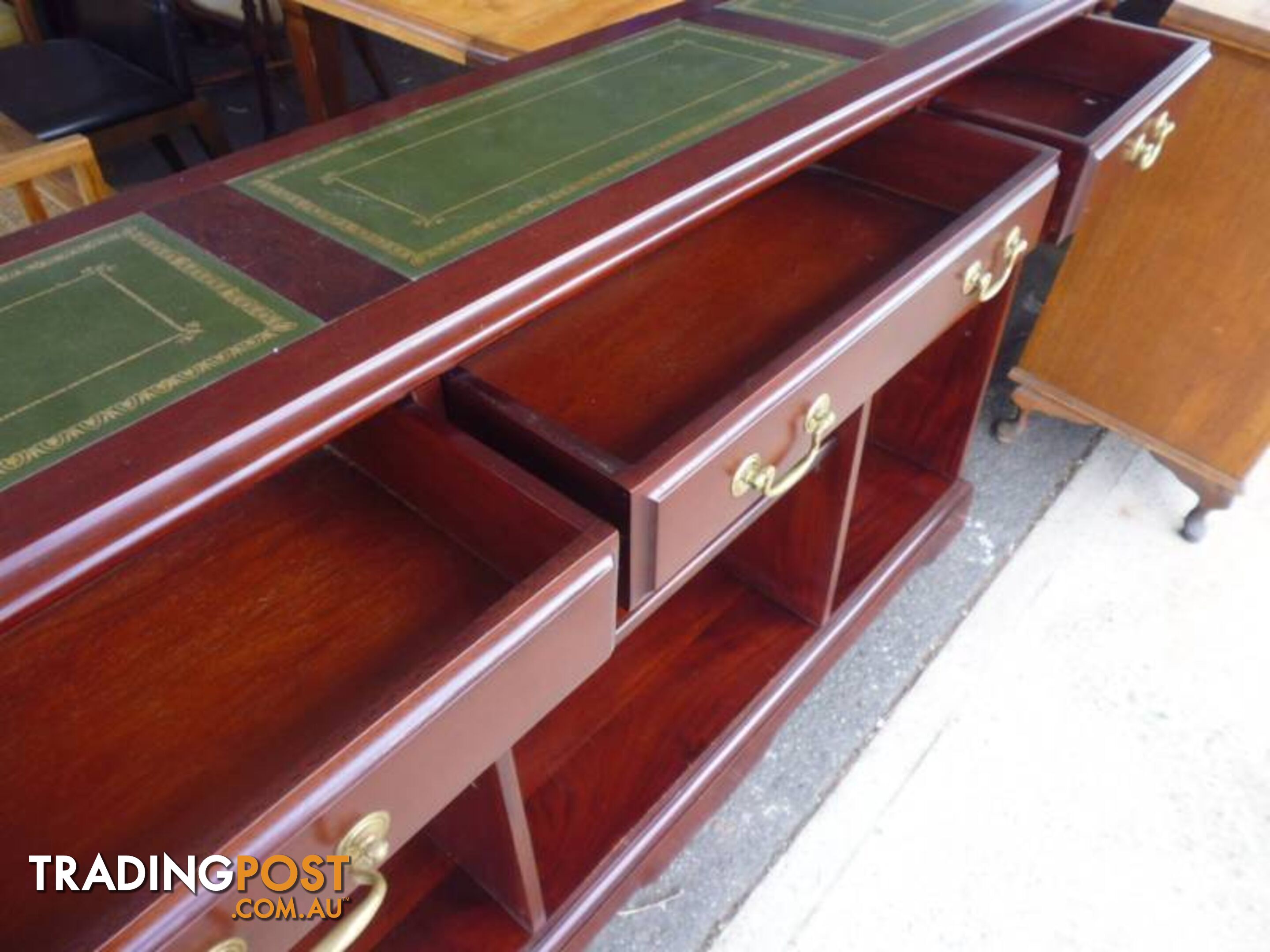 Hall Table, Leather Top, Mahogany, 369970