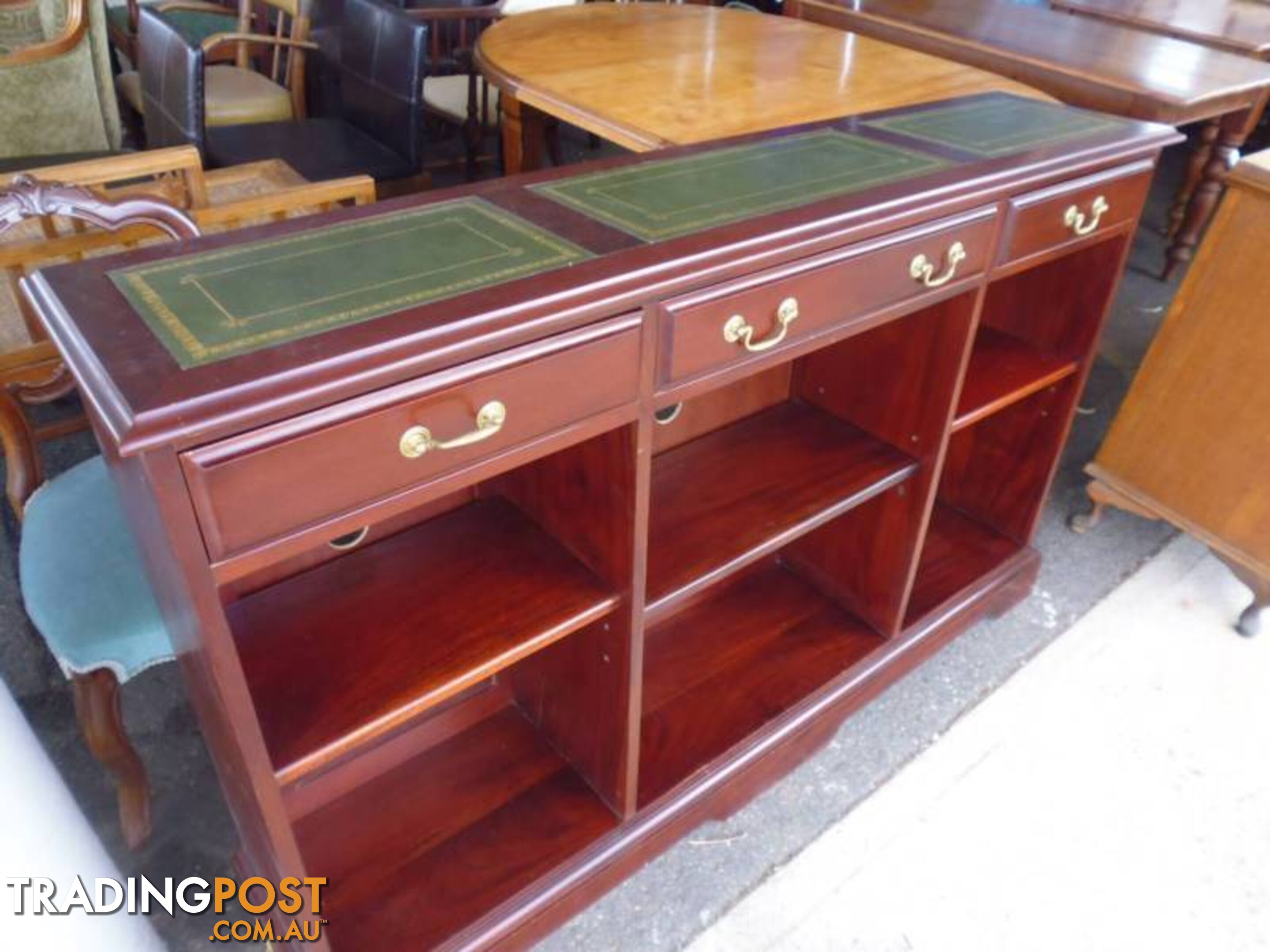 Hall Table, Leather Top, Mahogany, 369970