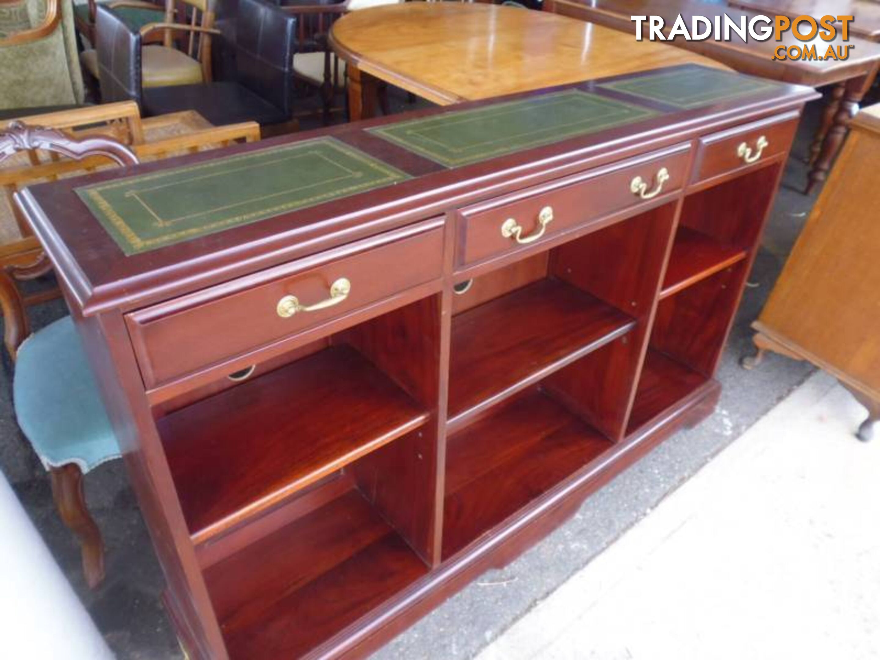 Hall Table, Leather Top, Mahogany, 369970