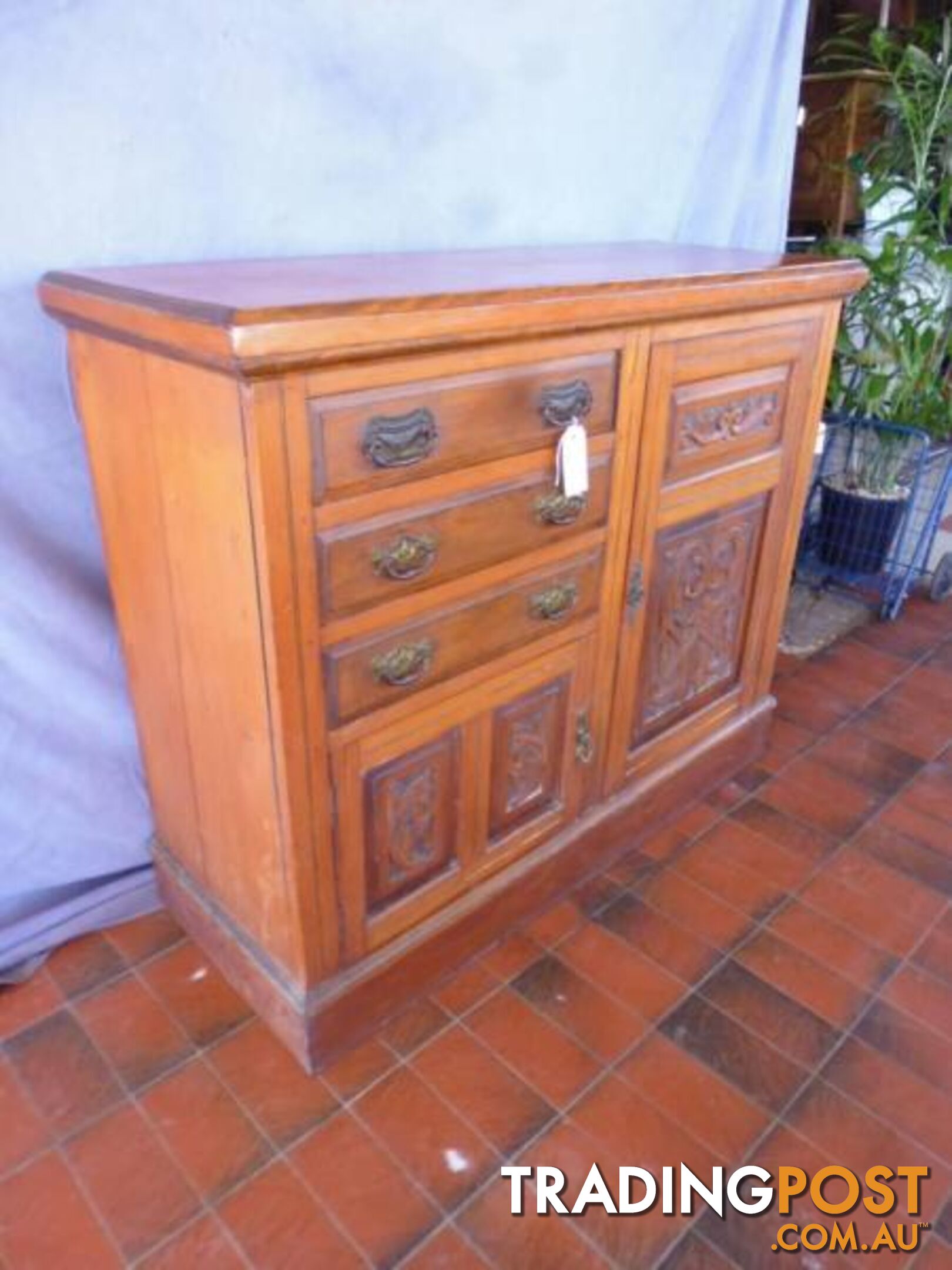Sideboard, Kauri Pine, with Carving, 368104