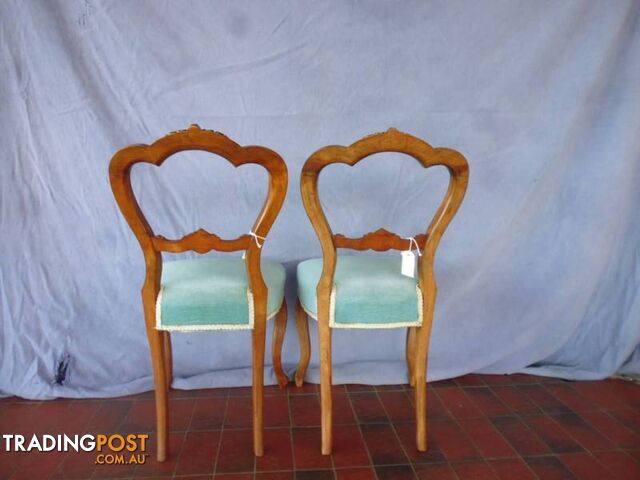 2 x Blue Victorian Chairs, 369964