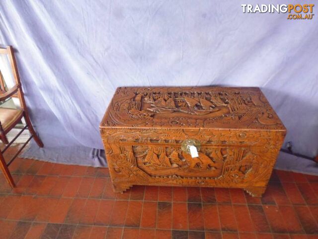 Camphor Wood Chest Large Carved 369319