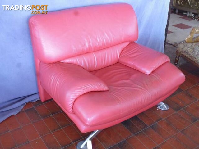 Lounge Chair, Red Leather, 369228