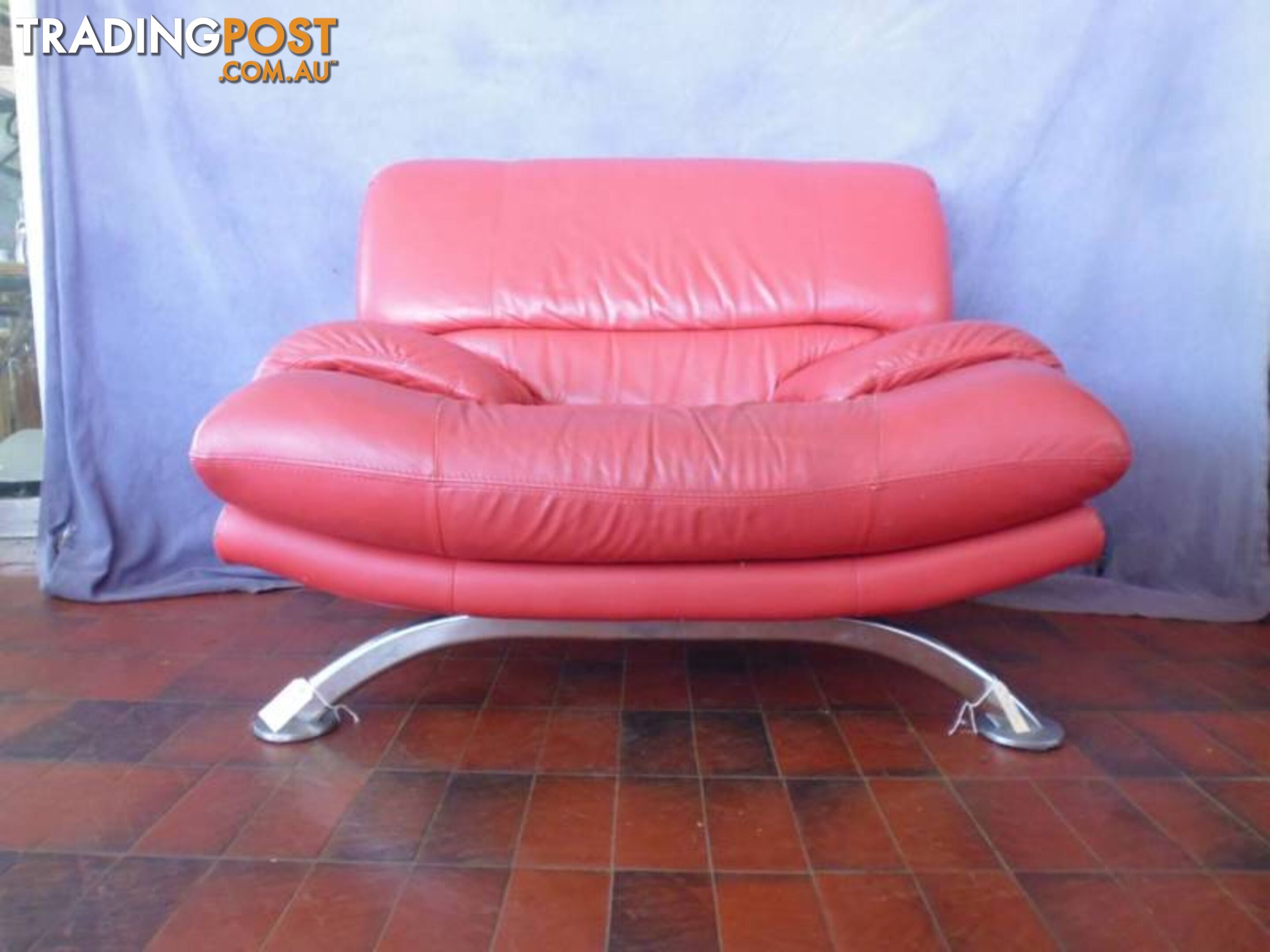 Lounge Chair, Red Leather, 369228