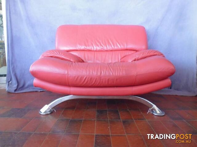 Lounge Chair, Red Leather, 369228