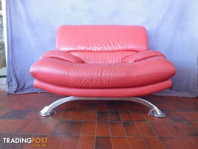 Lounge Chair, Red Leather, 369228