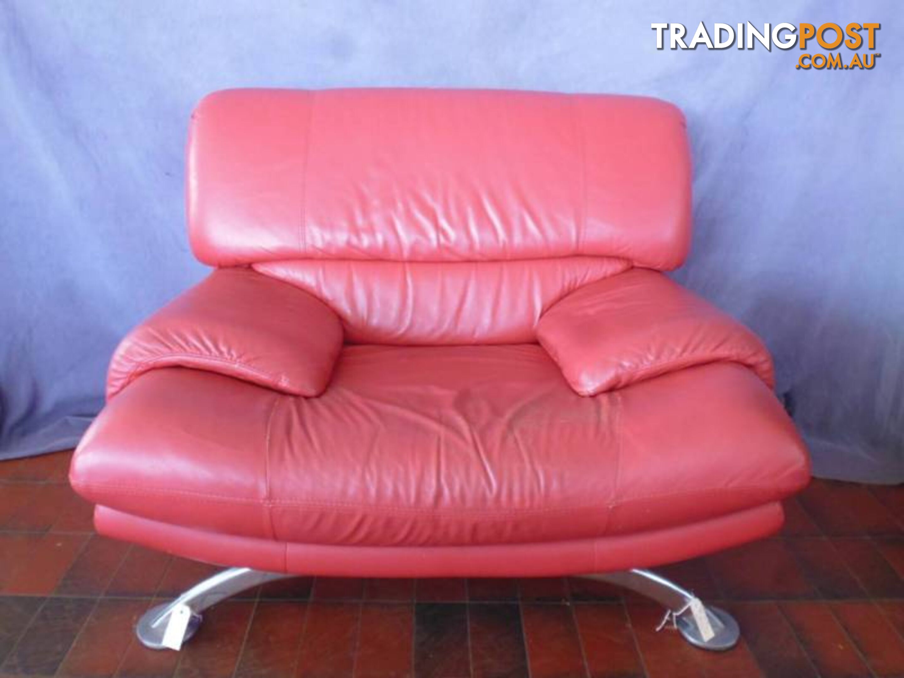 Lounge Chair, Red Leather, 369228