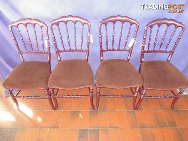 Chairs x 4, Spindle Back Rosewood 364724