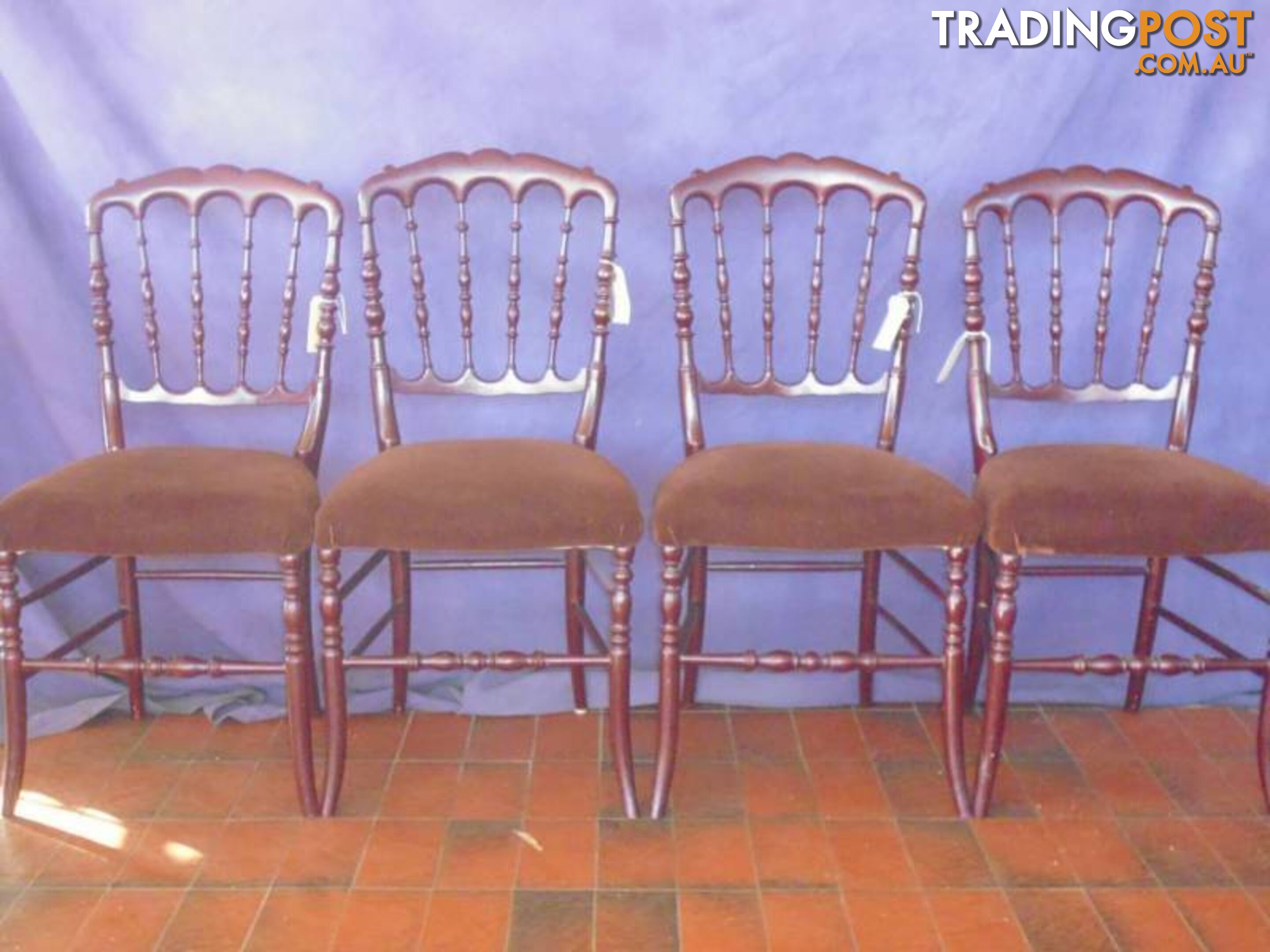 Chairs x 4, Spindle Back Rosewood 364724