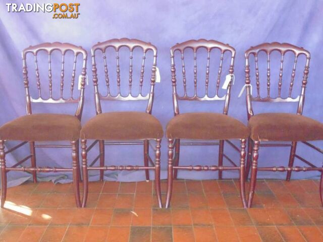 Chairs x 4, Spindle Back Rosewood 364724