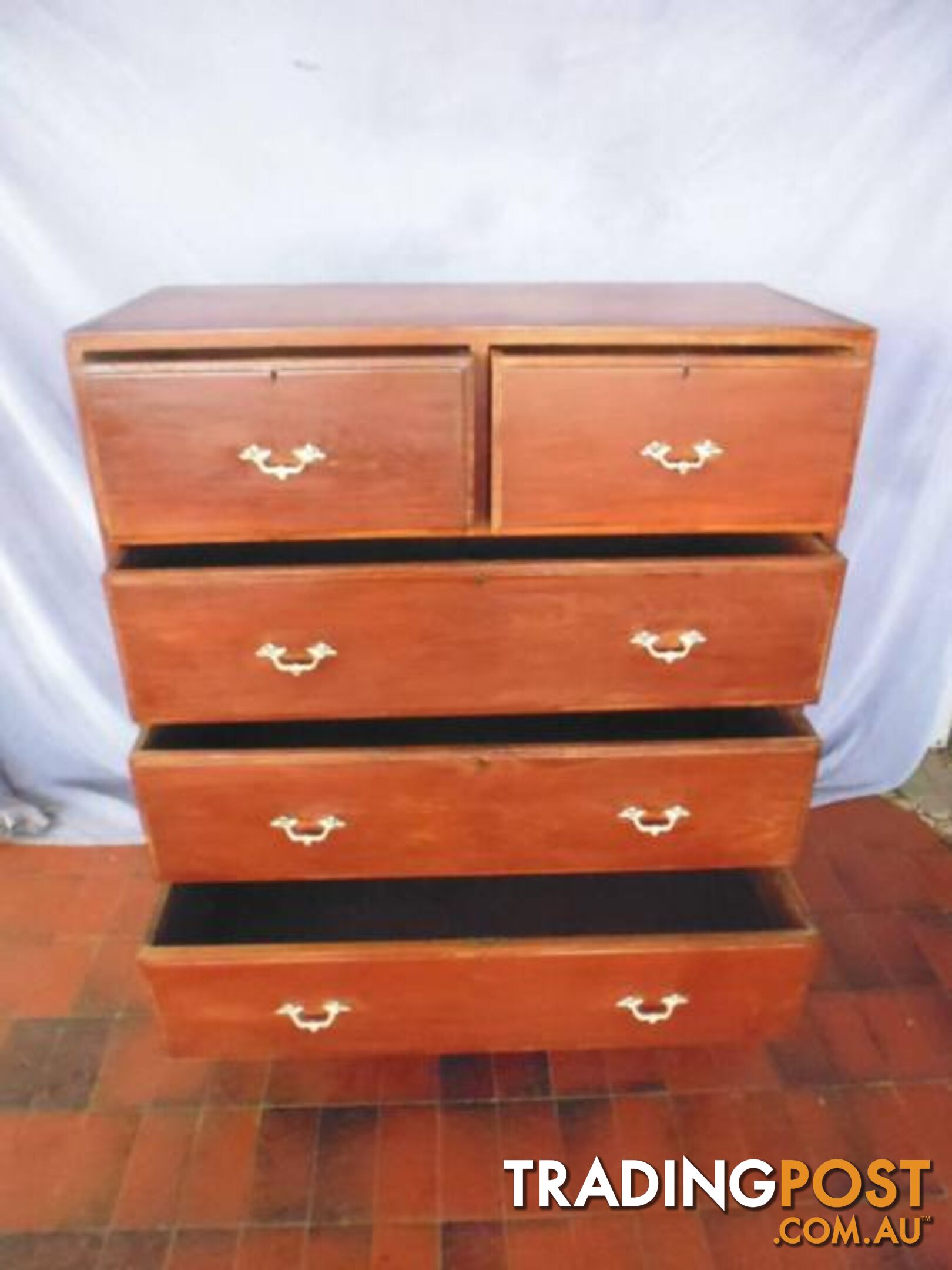 Teak Campaign Chest of Drawers, 2 Piece, 370064