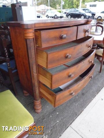 Chest of Drawers, Bow Front, Victorian, 368924