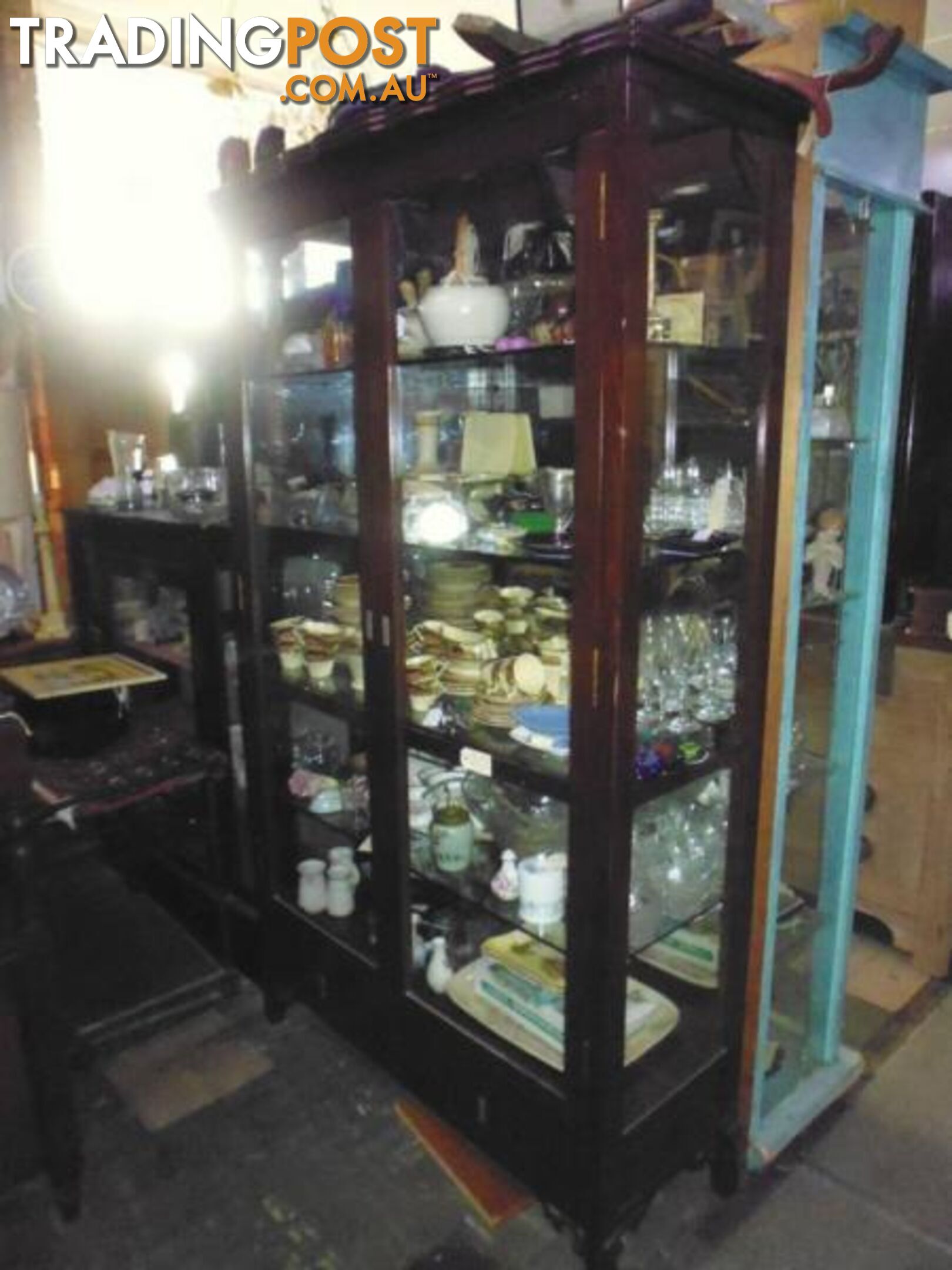 Display Glass Cabinet with Mirror Back, 369862