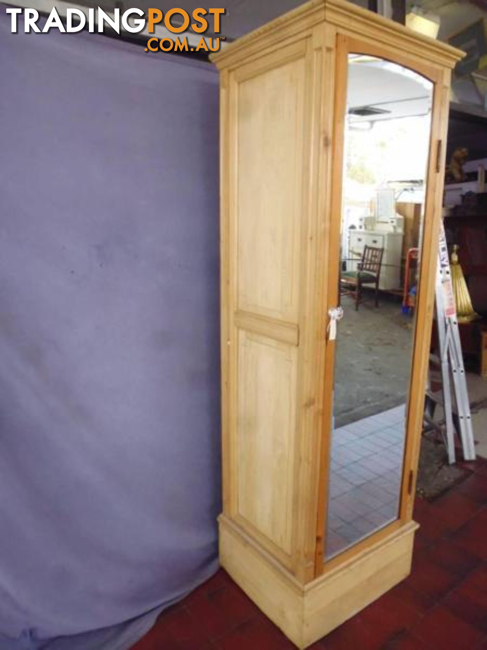 Wardrobe Single Door Baltic Pine with Mirror, 370005