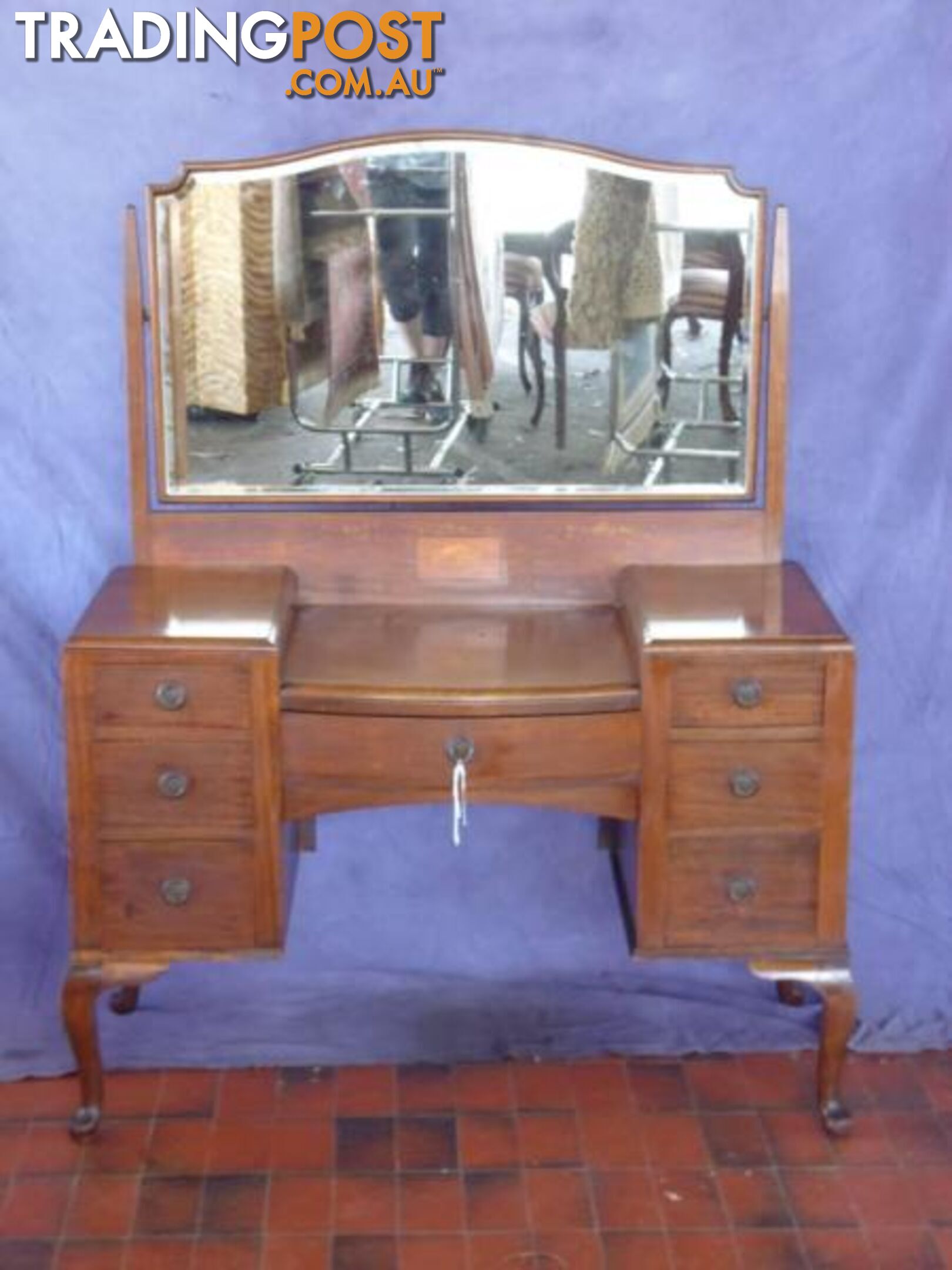 Dressing Table, Cabriole Legs, 7 Drawers, 365261