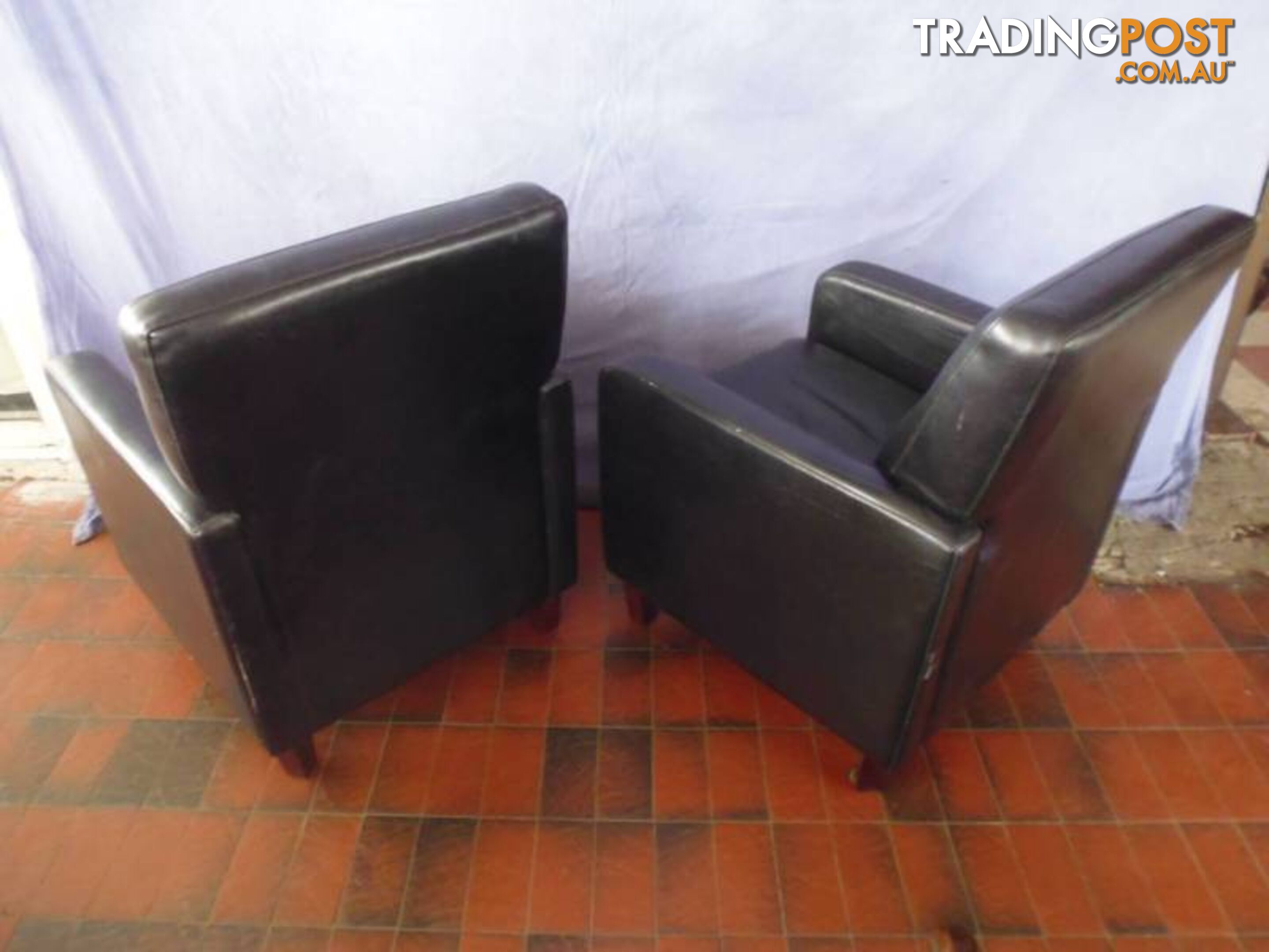 Chairs, 2, Black Leather, 368562