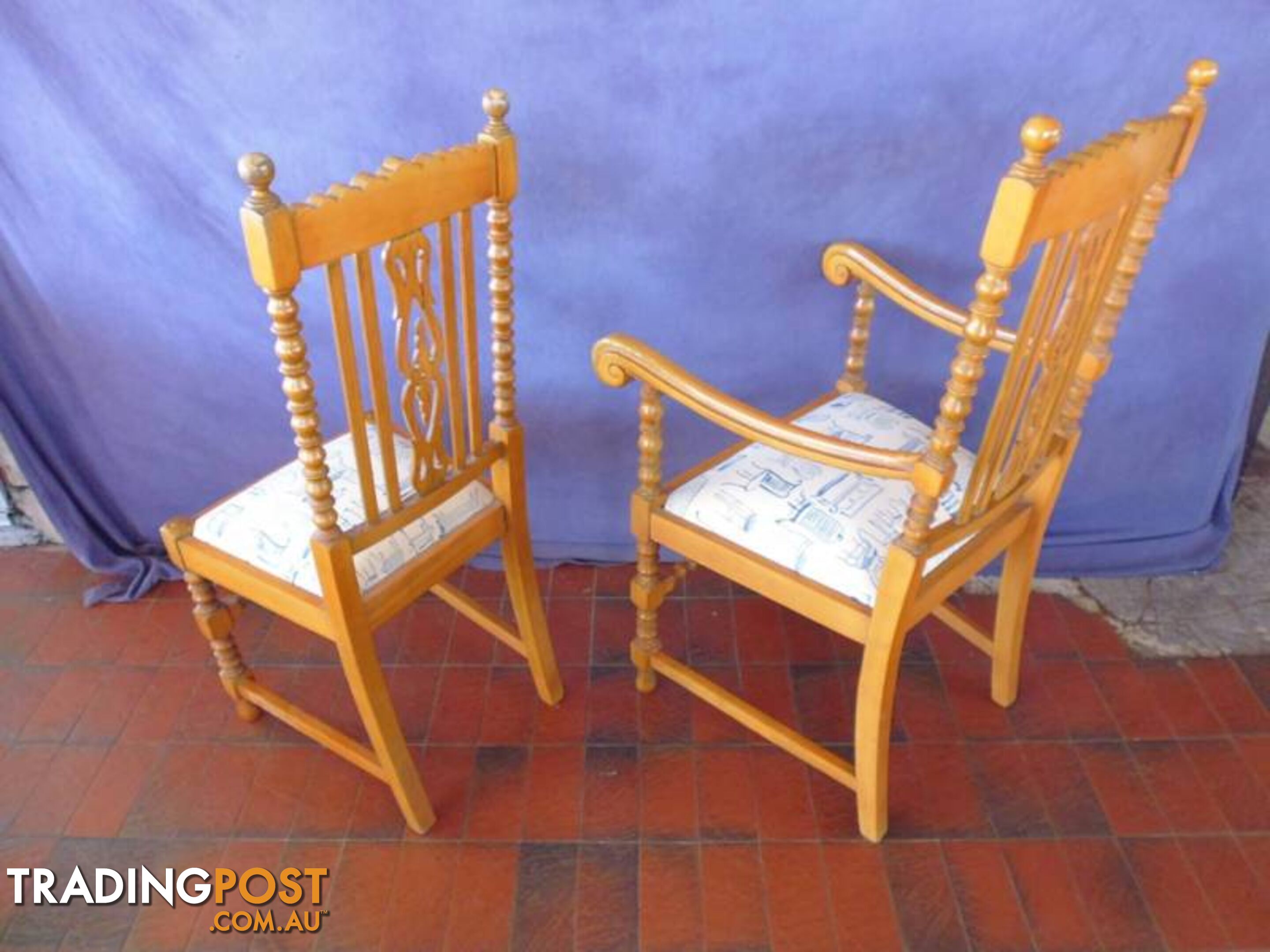 Chairs 6 Oak Jacobean Painted 366672